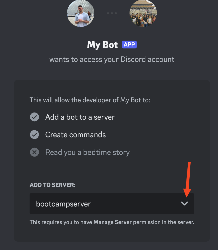 add bot to server Photo